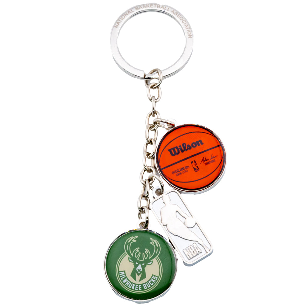 Green-Silver-Orange - Front - Milwaukee Bucks Charm Keyring