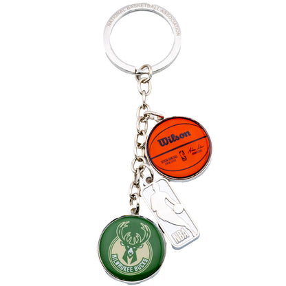 Green-Silver-Orange - Front - Milwaukee Bucks Charm Keyring