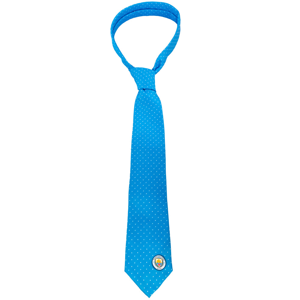 Sky Blue - Pack Shot - Manchester City FC Unisex Adult Patterned Tie