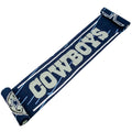 Navy-Silver-White - Side - Dallas Cowboys Crest Jacquard Scarf