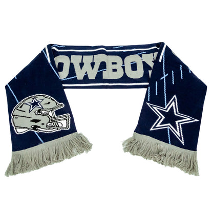 Navy-Silver-White - Front - Dallas Cowboys Crest Jacquard Scarf