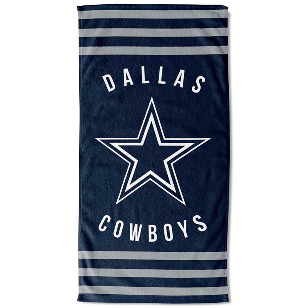 Navy Blue - Front - Dallas Cowboys Stripe Beach Towel