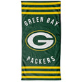 Dark Green-Gold-White - Front - Green Bay Packers Stripe Beach Towel