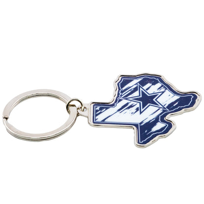 Blue-White - Back - Dallas Cowboys State Keyring