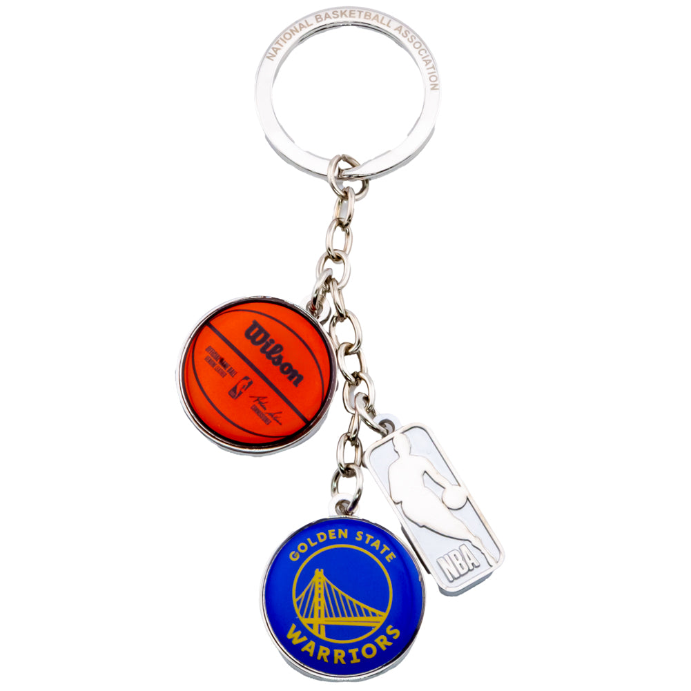 Orange-Blue-Silver - Front - Golden State Warriors Charm Keyring