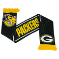 Dark Green-Gold-White - Side - Green Bay Packers Crest Jacquard Winter Scarf