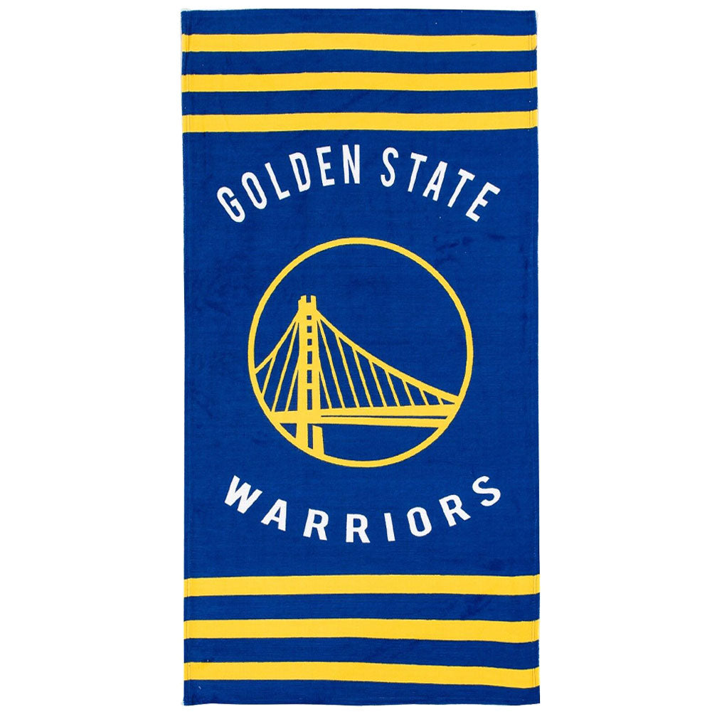 Blue-White-Yellow - Front - Golden State Warriors Stripe Beach Towel