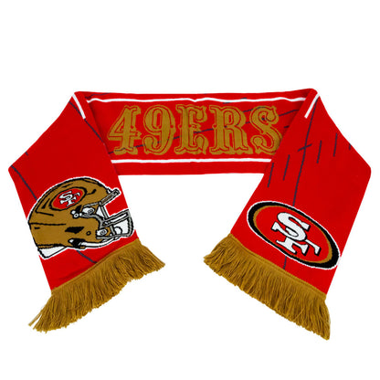Red-Gold-White - Side - San Francisco 49ers Jacquard Scarf