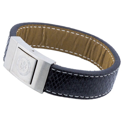 Blue - Back - Chelsea FC Leather Stitched Bracelet