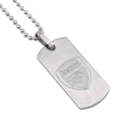 Silver - Back - Arsenal FC Slim Dog Tag And Chain