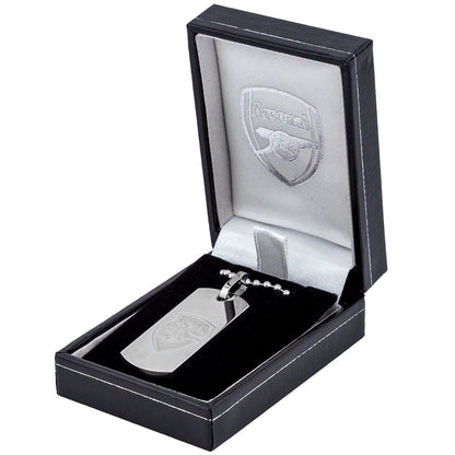 Silver - Side - Arsenal FC Slim Dog Tag And Chain