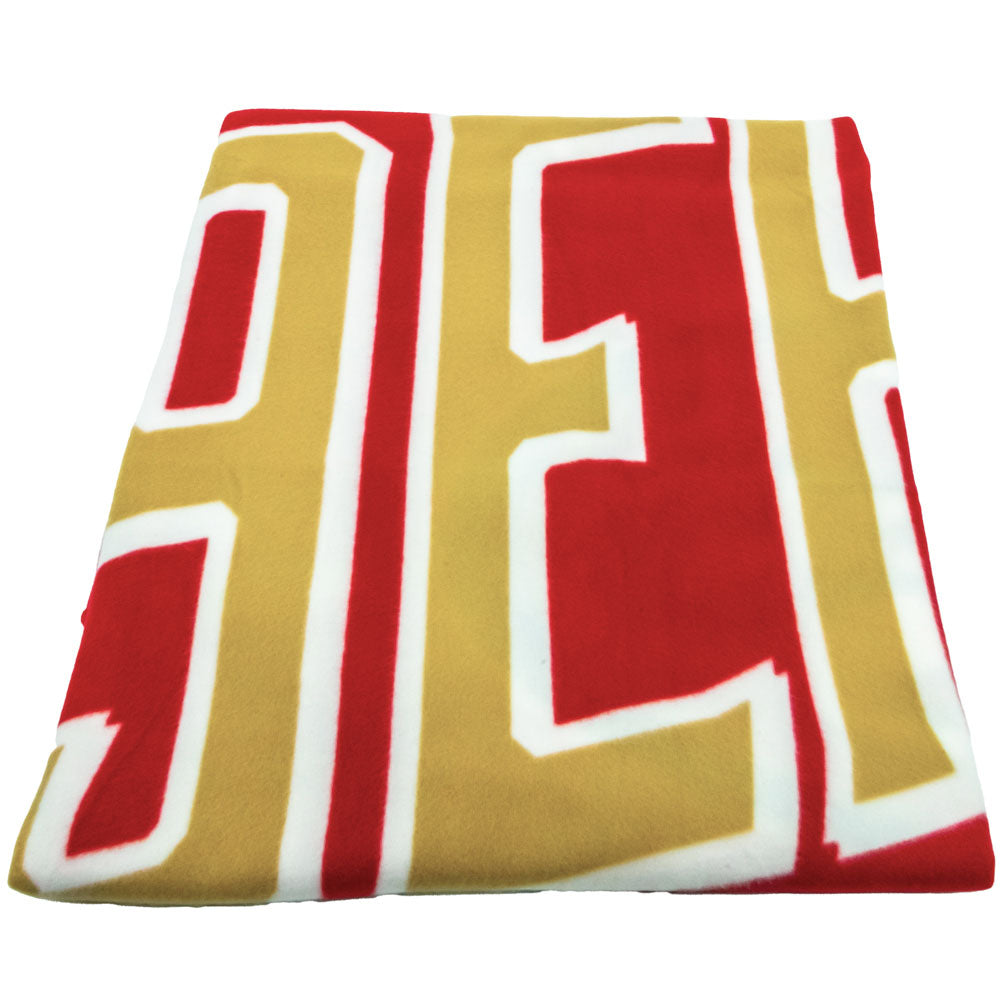 Black-Red-Yellow - Back - San Francisco 49ers Fleece Crest Throw
