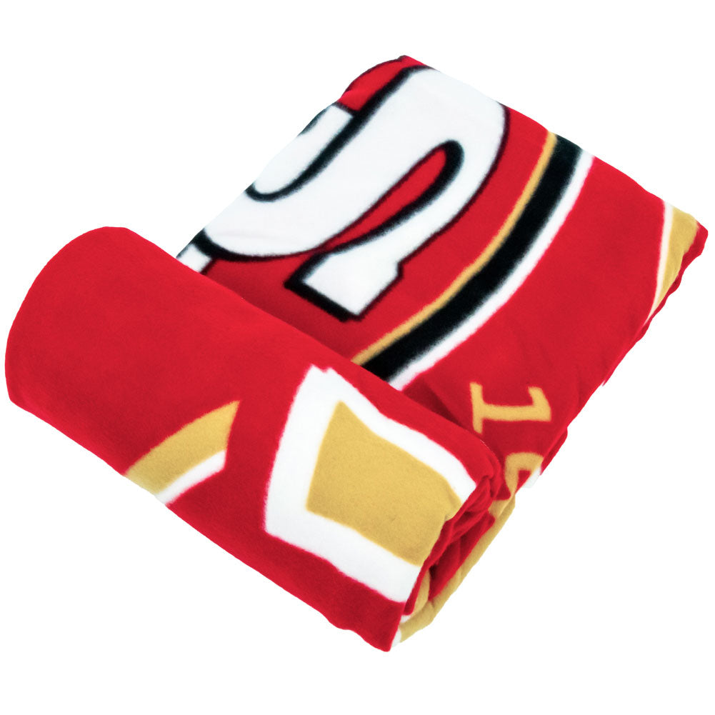Black-Red-Yellow - Side - San Francisco 49ers Fleece Crest Throw