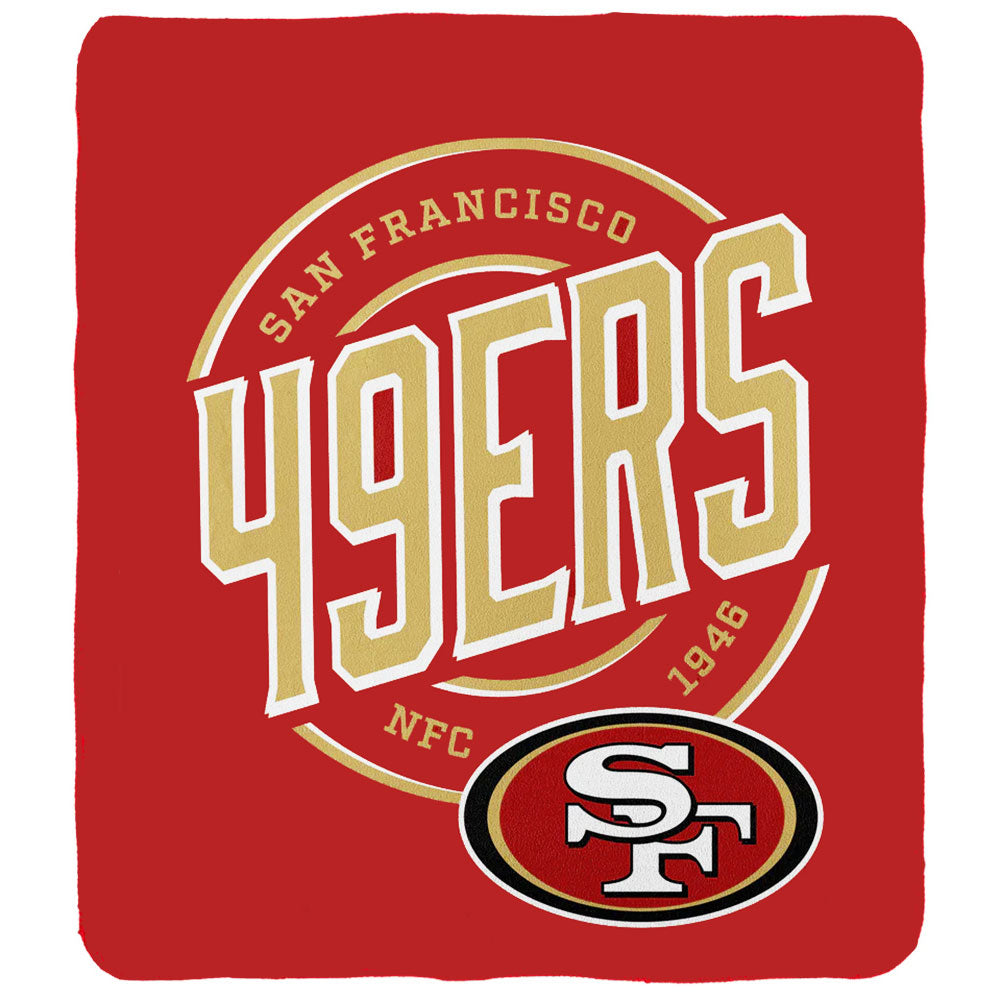 Black-Red-Yellow - Front - San Francisco 49ers Fleece Crest Throw