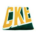 Dark Green-Gold-White - Side - Green Bay Packers Fleece Crest Throw