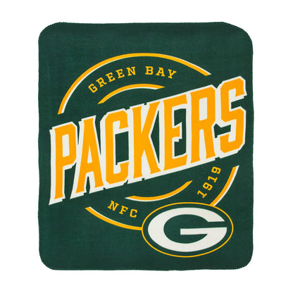 Dark Green-Gold-White - Front - Green Bay Packers Fleece Crest Throw