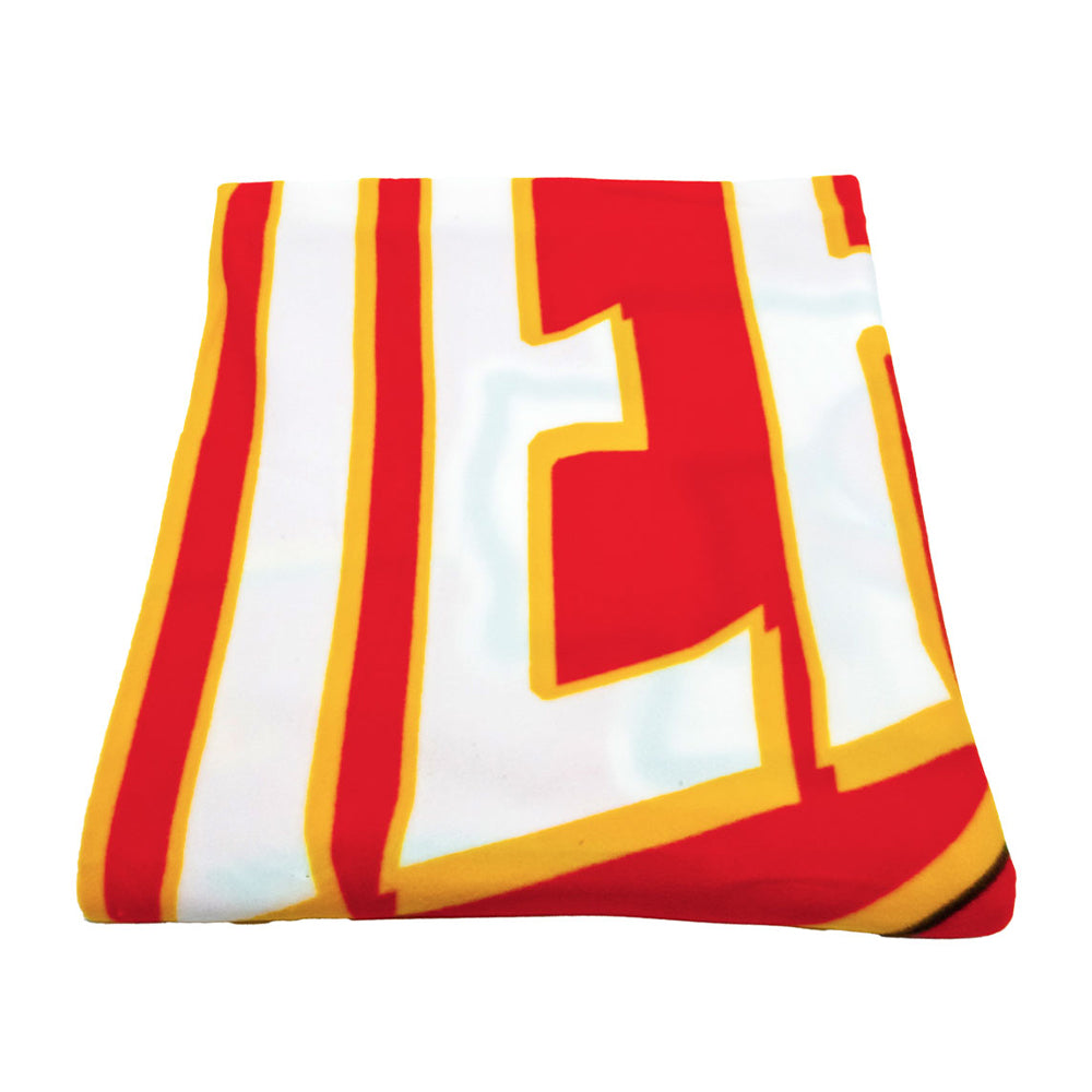 Red-Gold-White - Side - Kansas City Chiefs Fleece Crest Throw