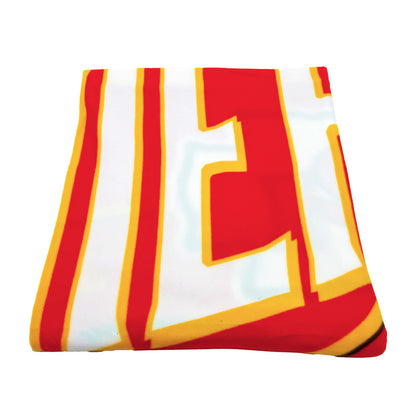 Red-Gold-White - Side - Kansas City Chiefs Fleece Crest Throw