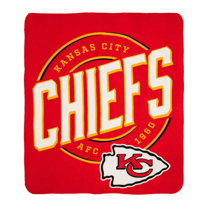 Red-Gold-White - Front - Kansas City Chiefs Fleece Crest Throw
