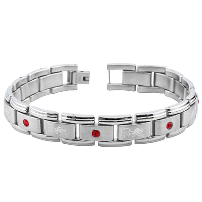 Silver-Red - Back - Liverpool FC Faux Gemstone Bracelet