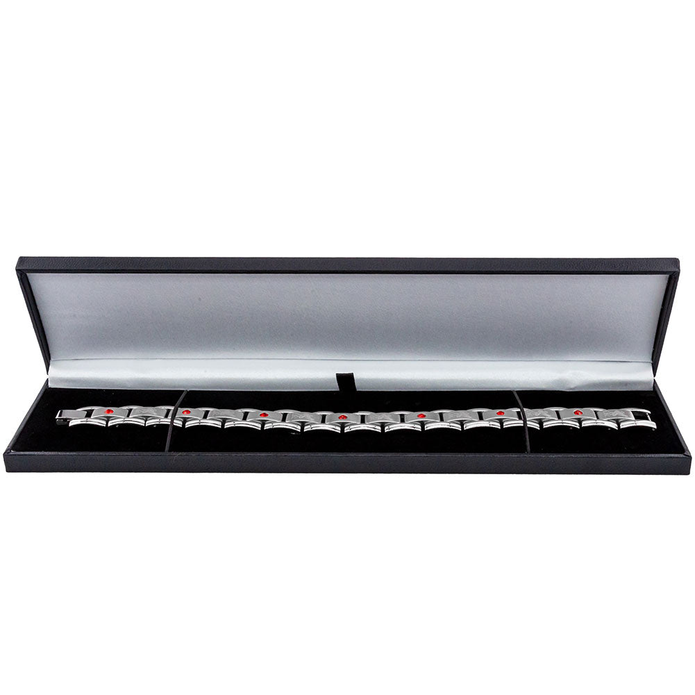 Silver-Red - Side - Liverpool FC Faux Gemstone Bracelet