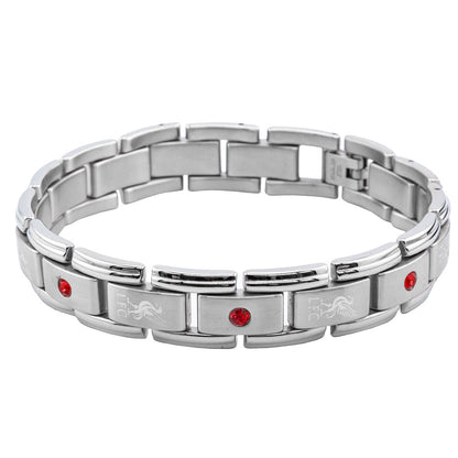 Silver-Red - Front - Liverpool FC Faux Gemstone Bracelet