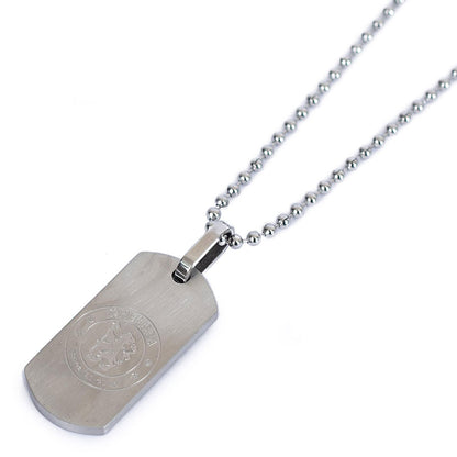 Silver - Back - Chelsea FC Matte Dog Tag And Chain