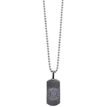 Silver - Front - Chelsea FC Matte Dog Tag And Chain