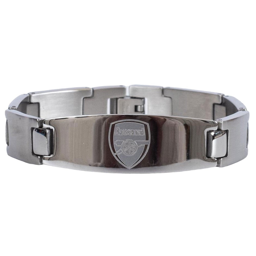 Silver - Front - Arsenal FC Oval Plate Bracelet