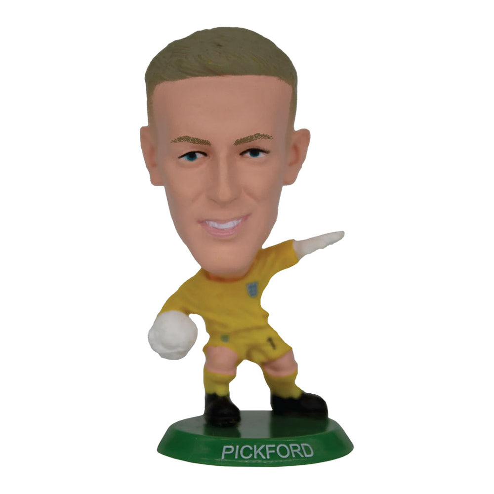 Yellow-Green - Front - England FA Jordan Pickford SoccerStarz Football Figurine