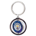 Blue-White-Silver - Side - Manchester City FC UCL Crest Spinner Keyring