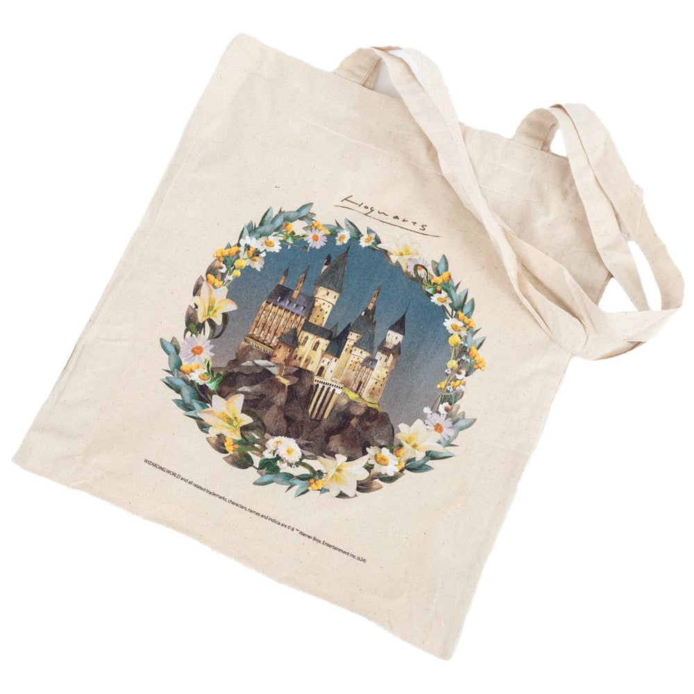 Cream - Side - Harry Potter Hogwarts Castle Canvas Tote Bag