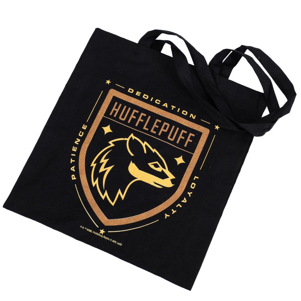 Black-Yellow - Back - Harry Potter Hufflepuff Canvas Tote Bag