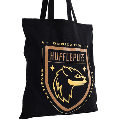 Black-Yellow - Side - Harry Potter Hufflepuff Canvas Tote Bag