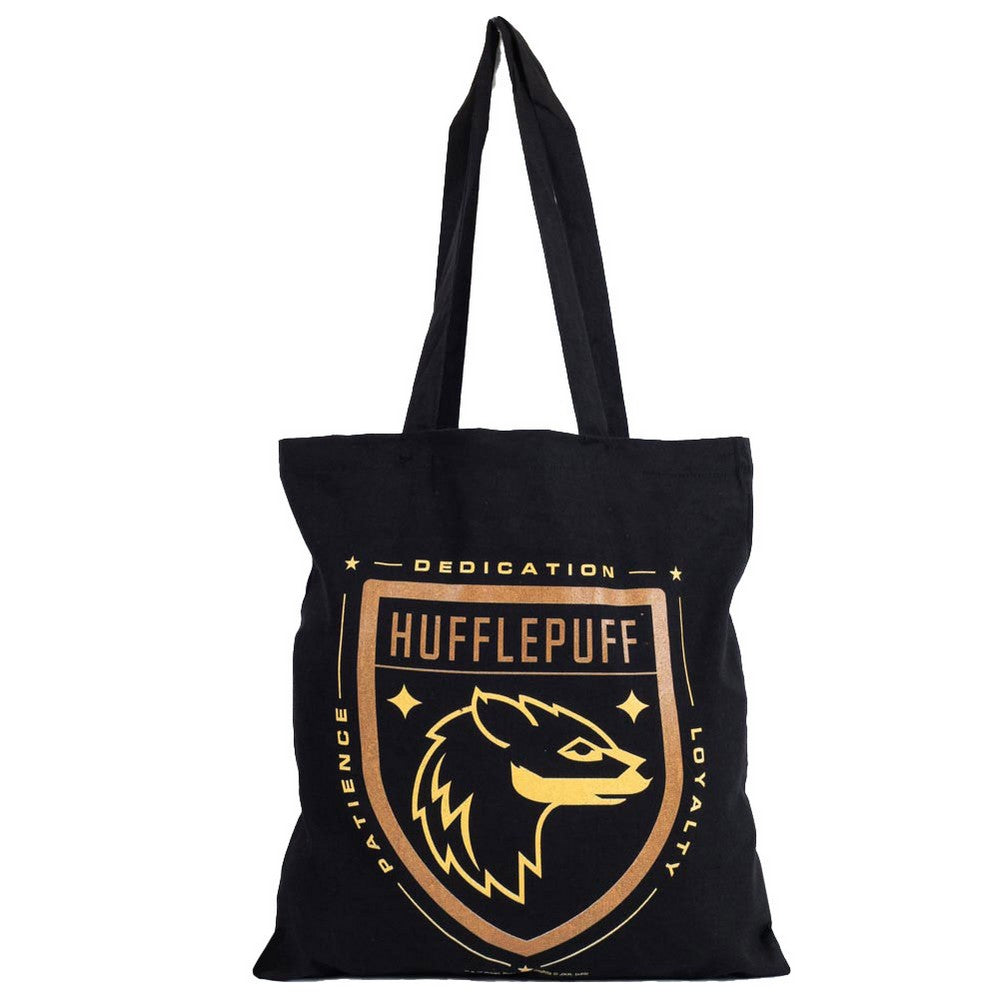 Black-Yellow - Front - Harry Potter Hufflepuff Canvas Tote Bag