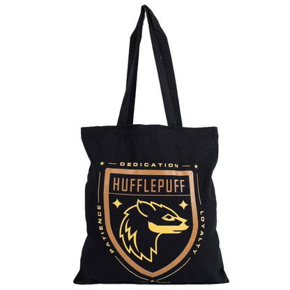 Black-Yellow - Front - Harry Potter Hufflepuff Canvas Tote Bag