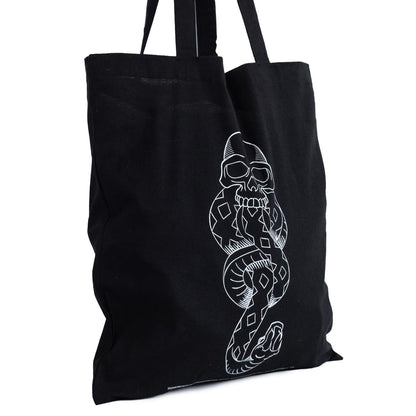 Black-White - Side - Harry Potter Dark Mark Canvas Tote Bag