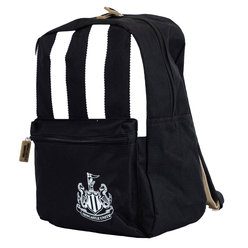 Black-White - Side - Newcastle United FC Childrens-Kids Stripe Backpack