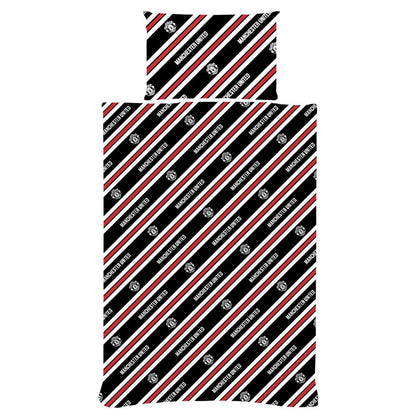 Red-Yellow-Black - Back - Manchester United FC Core Stripe Duvet Cover Set