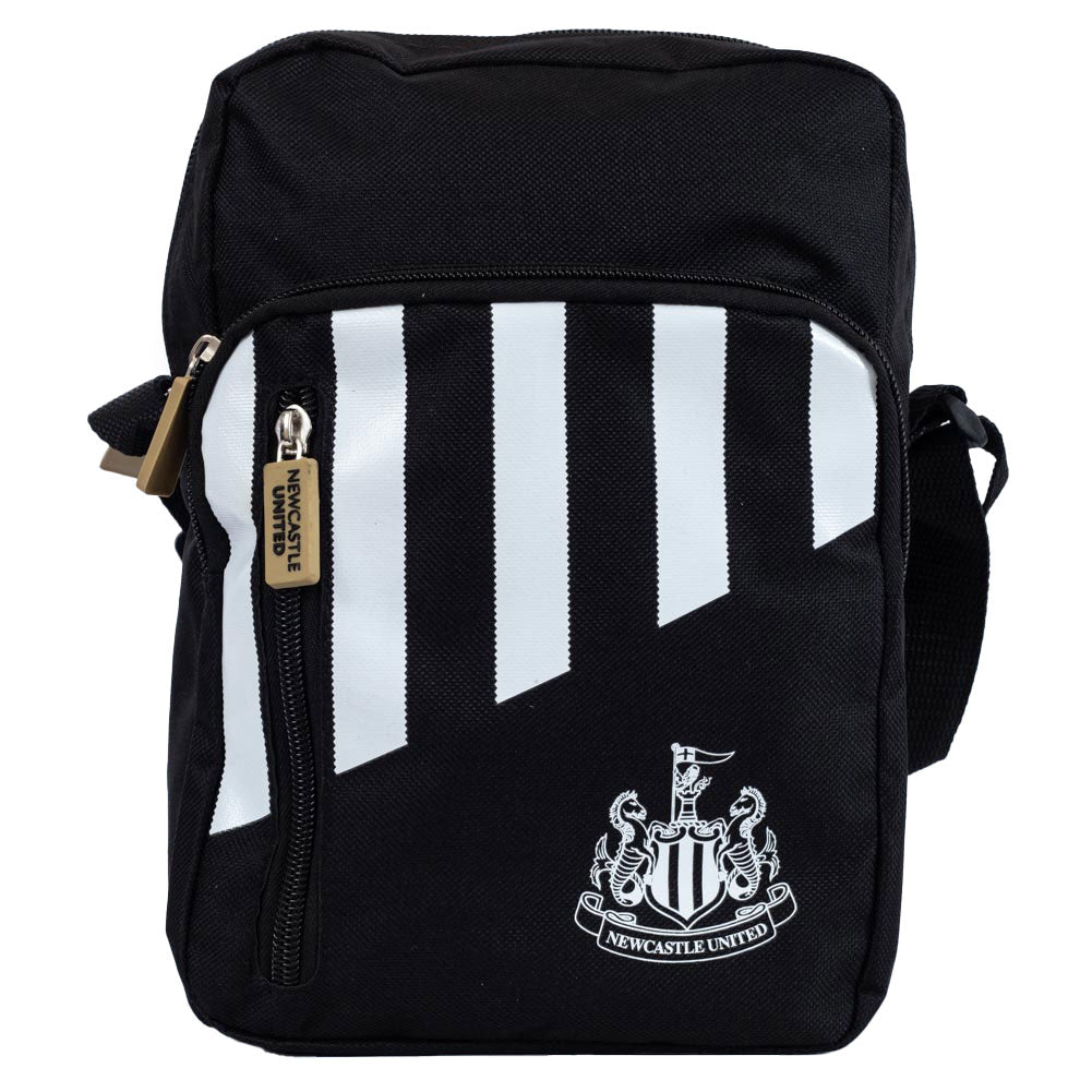 Black-White - Front - Newcastle United FC Stripe Shoulder Bag