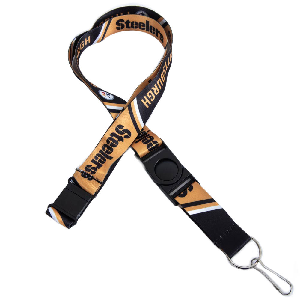 Black-Gold - Side - Pittsburgh Steelers Lanyard