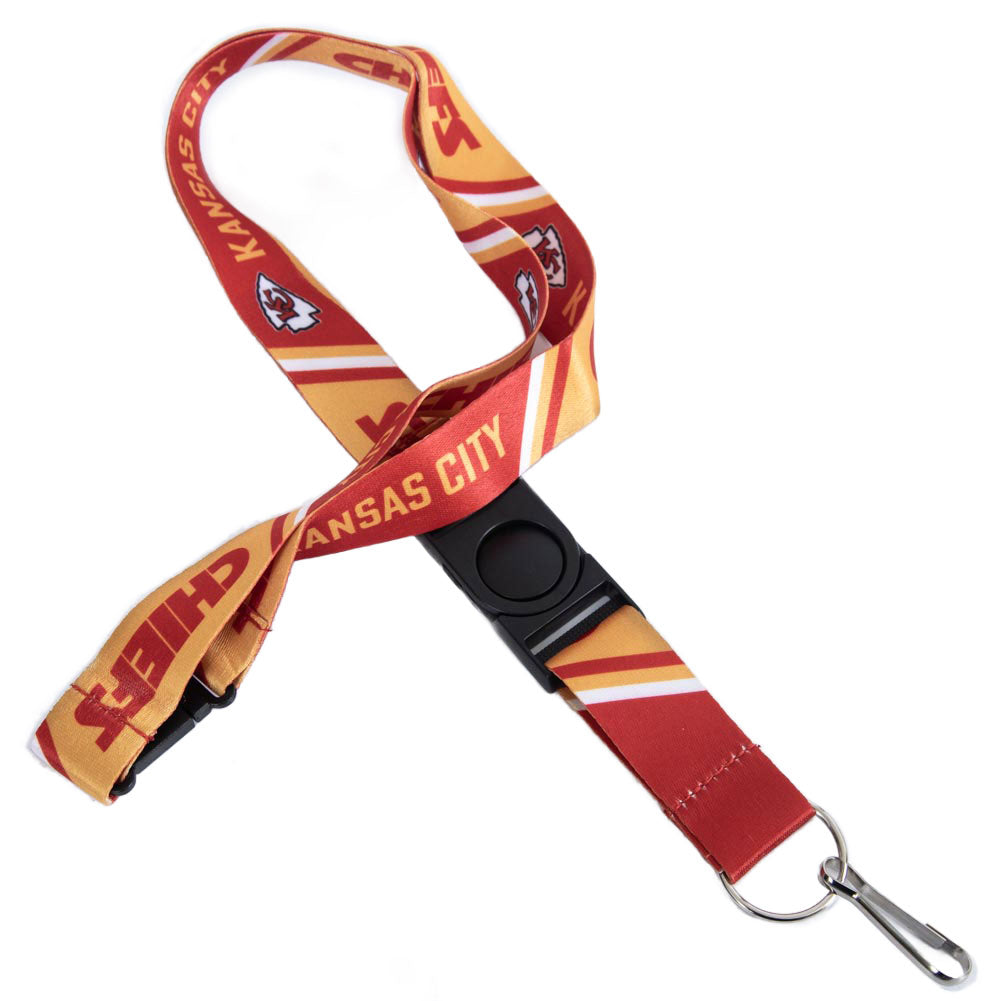 White-Red-Gold - Side - Kansas City Chiefs Lanyard