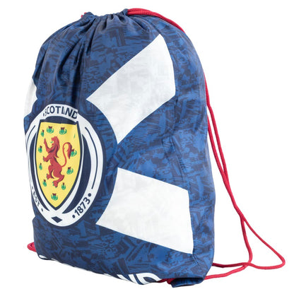 Dark Blue-White-Red - Side - Scottish FA Gym Drawstring Bag