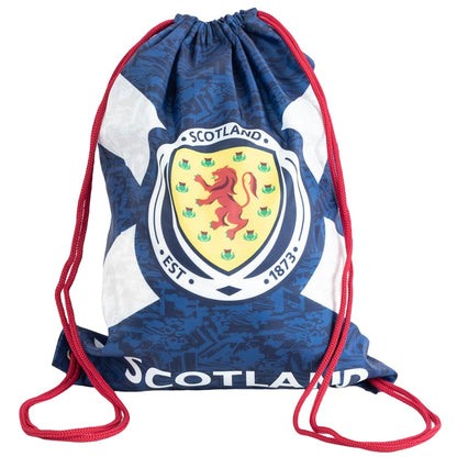 Dark Blue-White-Red - Front - Scottish FA Gym Drawstring Bag