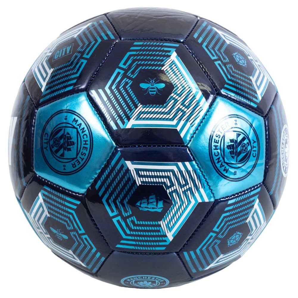 Sky Blue-White-Navy Blue - Back - Manchester City FC Treble Winners Football