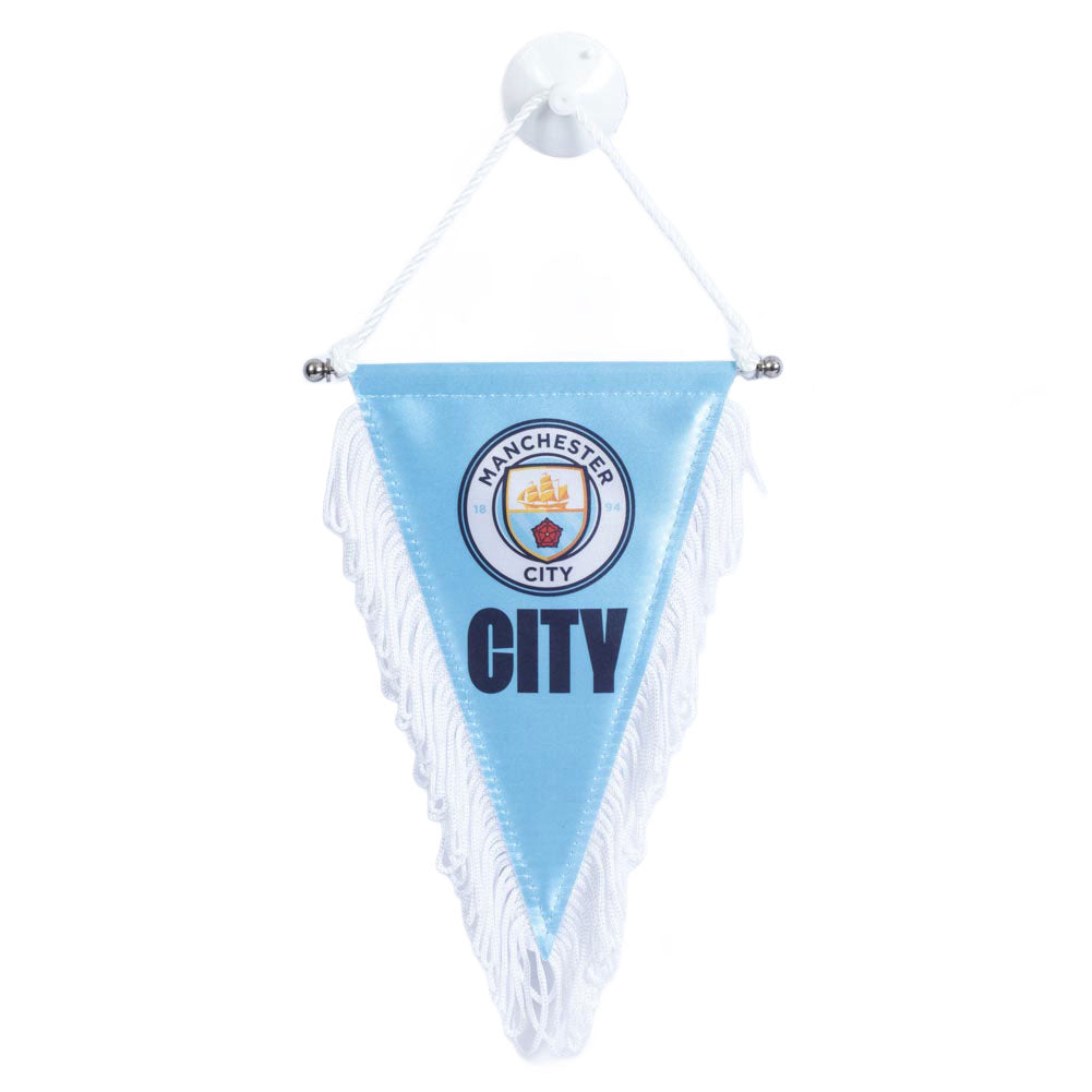 Sky Blue-White - Back - Manchester City FC Triangle Pennant