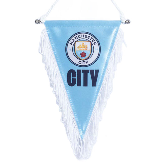 Sky Blue-White - Front - Manchester City FC Triangle Pennant