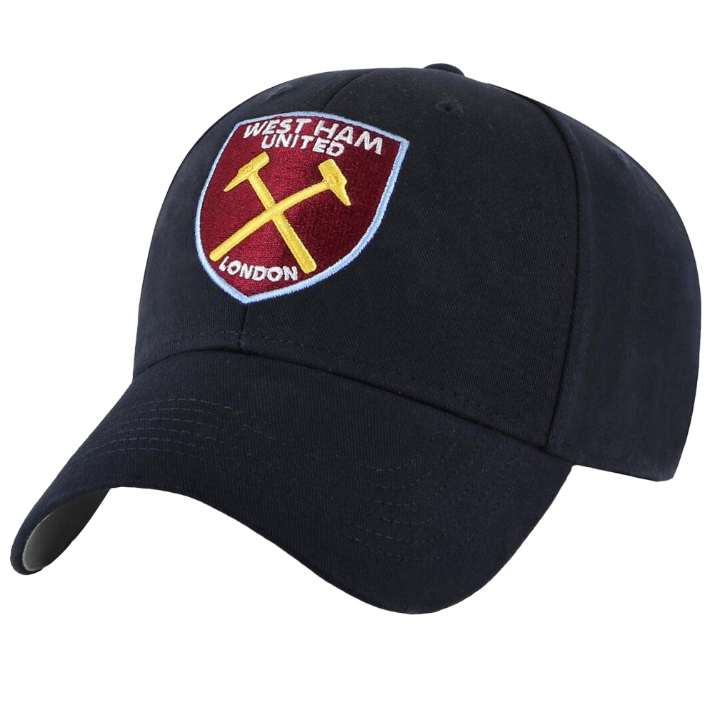 Navy-Maroon - Front - West Ham United FC Unisex Adult Crest Baseball Cap