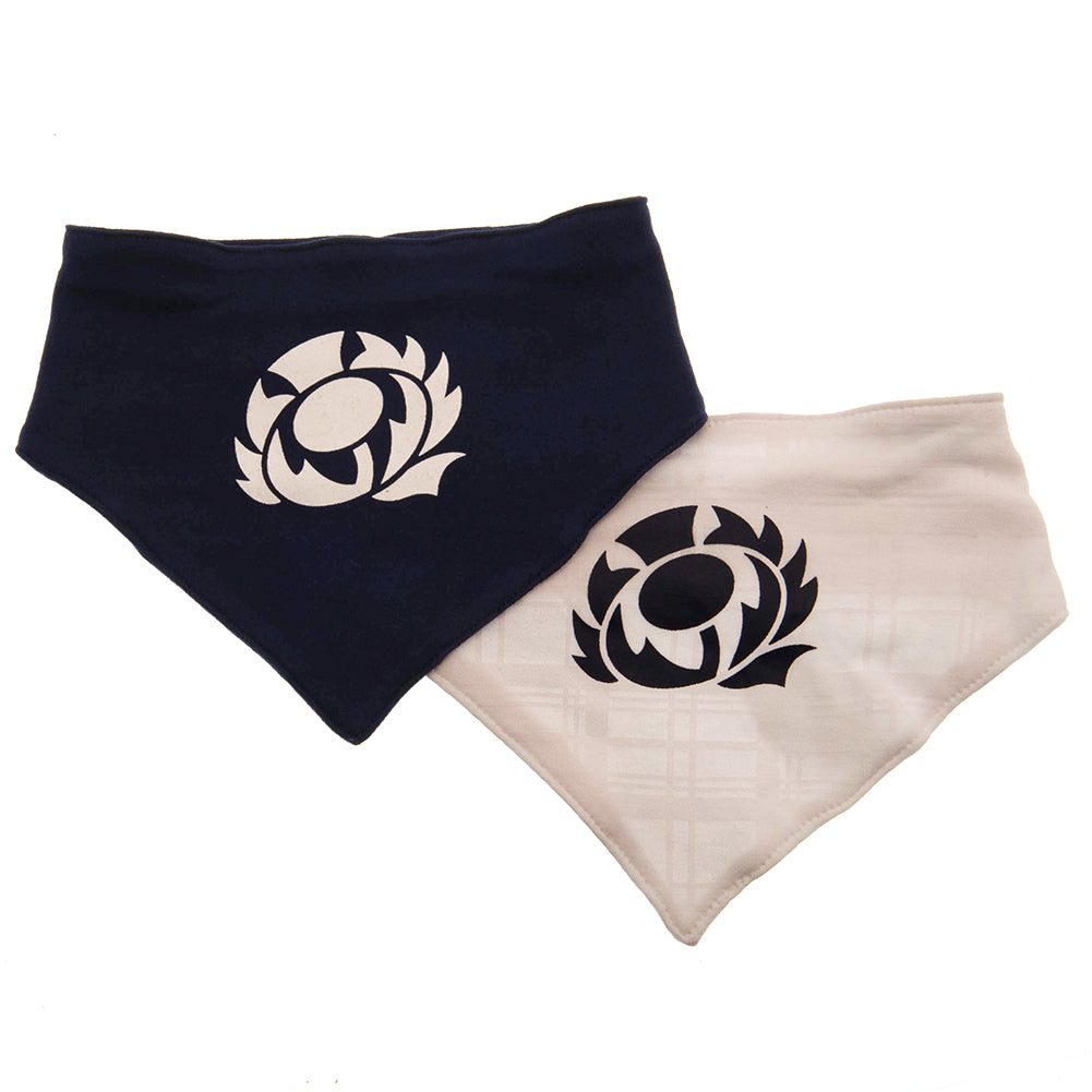 White-Blue - Front - Scotland RU Baby Crest Bib (Pack of 2)