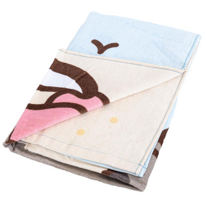 Blue-Pink-Black - Back - Pusheen Lazy Summer Beach Towel